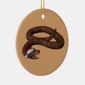 Rattlesnake met Santa Hat Keramisch Ornament (Rechts)