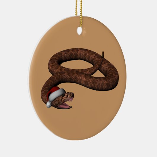 Rattlesnake met Santa Hat Keramisch Ornament (Rechts)