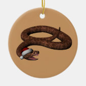 Rattlesnake met Santa Hat Keramisch Ornament (Voorkant)