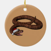 Rattlesnake met Santa Hat Keramisch Ornament (Achterkant)