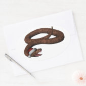 Rattlesnake met Santa Hat Ovale Sticker (Envelop)