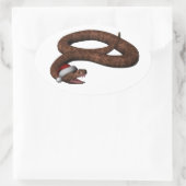 Rattlesnake met Santa Hat Ovale Sticker (Tas)