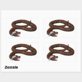 Rattlesnake met Santa Hat Rechthoekige Sticker (Vel)