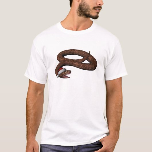Rattlesnake met Santa Hat T-shirt (Voorkant)