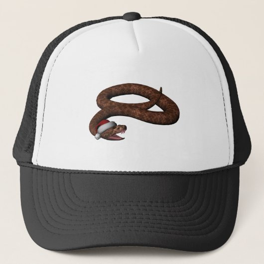 Rattlesnake met Santa Hat Trucker Pet (Voorkant)