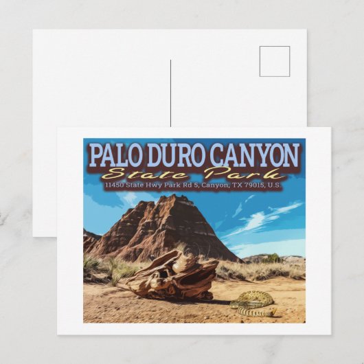 RATTLESNAKE - PALO DURO CANYON STATE PARK - TEXAS BRIEFKAART (Voorkant / Achterkant)