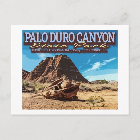 RATTLESNAKE - PALO DURO CANYON STATE PARK - TEXAS BRIEFKAART (Voorkant)
