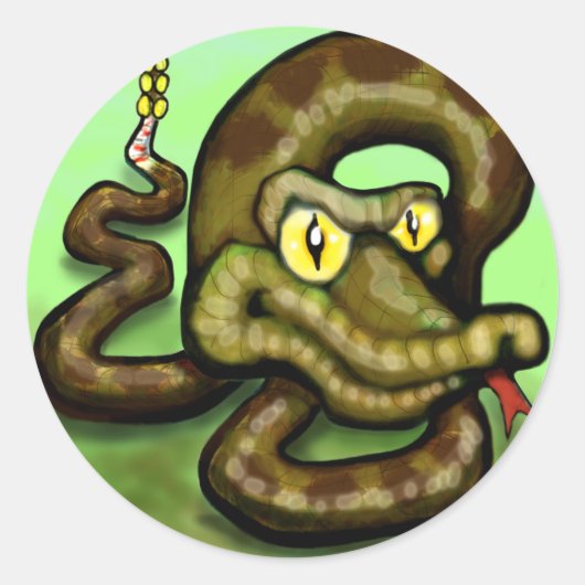 Rattlesnake Ronde Sticker (Voorkant)
