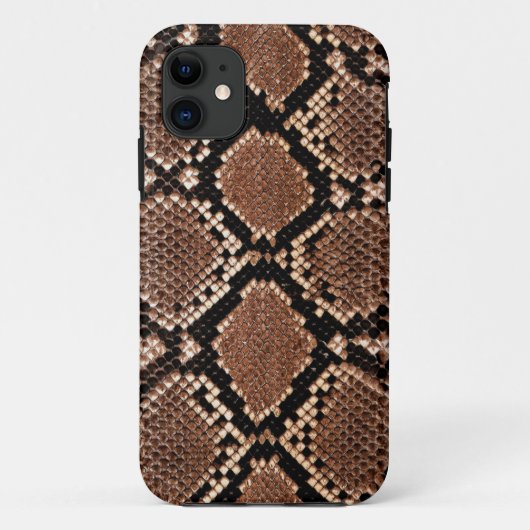 Rattlesnake Snake Skin Leather Faux Case-Mate iPhone Case (Achterkant)