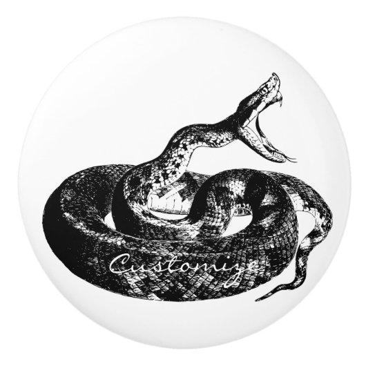Rattlesnake Thunder_Cove Keramische Knop (Voorkant)