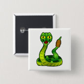 Rattlesnake Vierkante Button 5,1 Cm (Voorkant /achterkant)