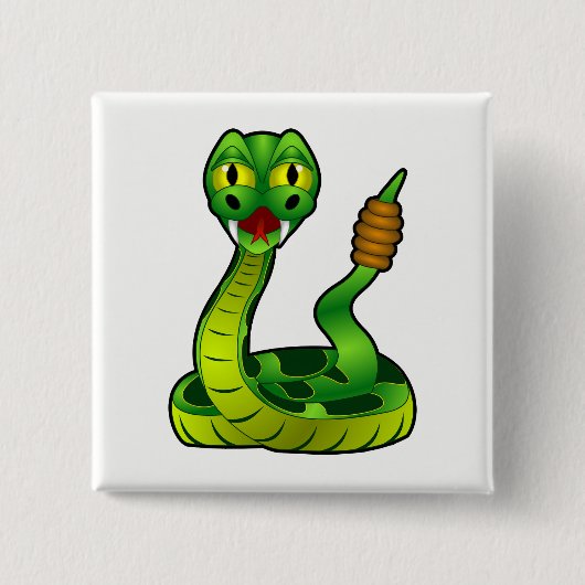 Rattlesnake Vierkante Button 5,1 Cm (Voorkant)