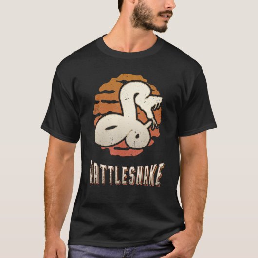 Rattlesnake Vintage Retro Classic Animal Sunset T-shirt (Voorkant)