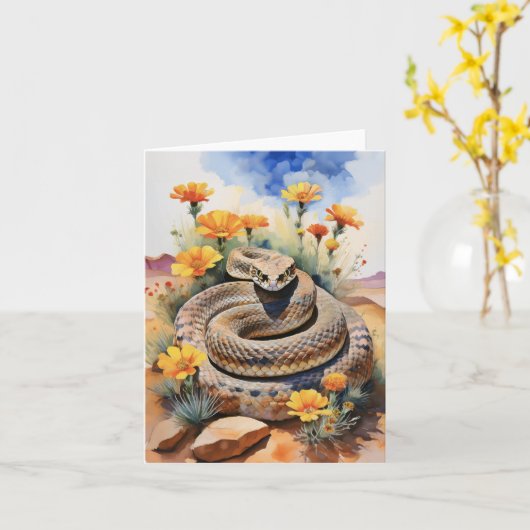 Rattlesnake Zuidwest Waterverf Kaart (Gele Bloem)