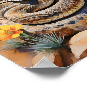 Rattlesnake Zuidwest Waterverf Poster (Hoek)