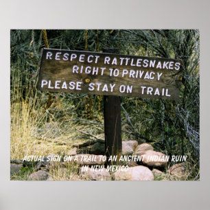 Rattlesnakes hebben voorrang humoristisch poster