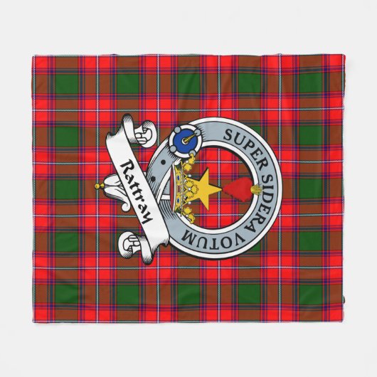 Rattray Ancient Clan Badge Tartan Pset Fleece Deken (Voorkant (Horizontaal))