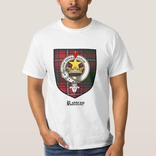 Rattray Clan Crest Badge Tartan T-shirt (Voorkant)