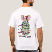 Ratty Kerstmis, grappige rat in kerstverlichting T-shirt (Achterkant)