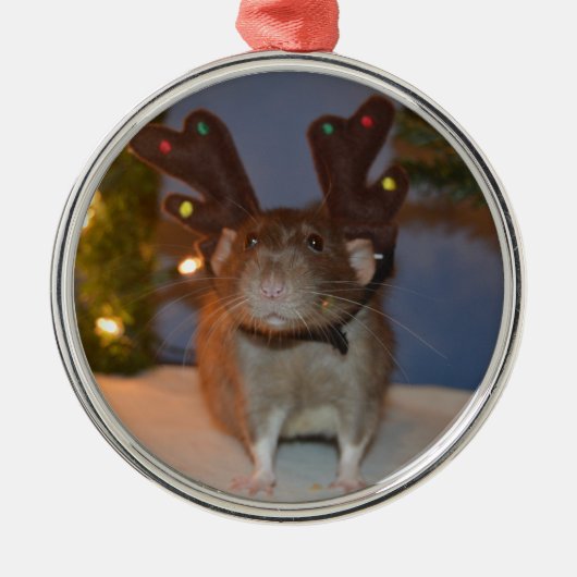 Ratty Reindeer Metalen Ornament (Voorkant)