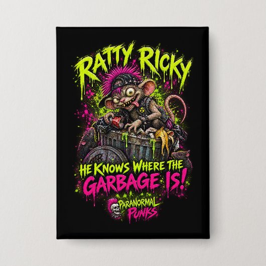 Ratty Ricky – Paranormale Punks Button (Voorkant)
