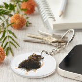 Ratty the Cute Funny Whimsical Pet Rat Sleutelhanger (Voorkant Rechts)