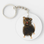 Ratty the Cute Funny Whimsical Pet Rat Sleutelhanger (Voorkant)