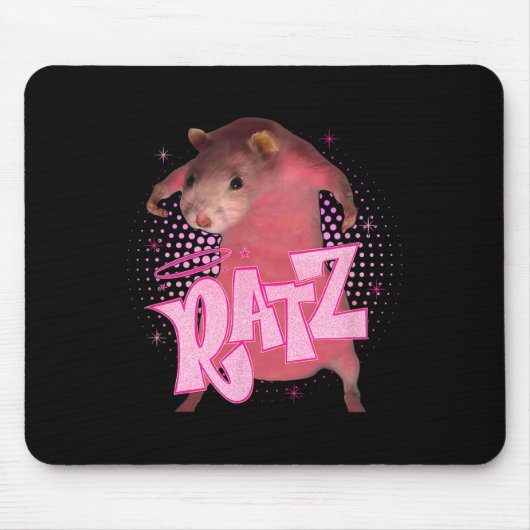 Ratz Fun Pink Mouse Rat Meme Mannen Vrouwen Hallow Muismat (Voorkant)