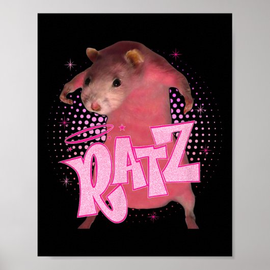 Ratz Fun Pink Mouse Rat Meme Mannen Vrouwen Hallow Poster (Voorkant)