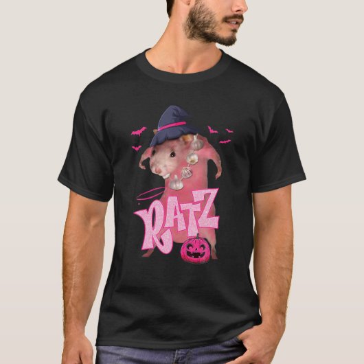 RATZ Pink Meme Pumpkin Halloween Funny Premium Cos T-shirt (Voorkant)