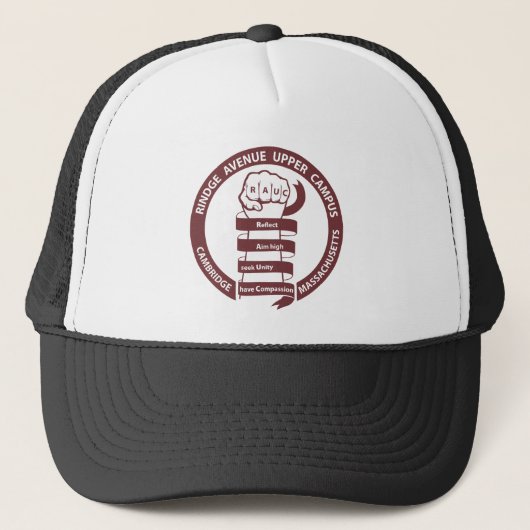 RAUC hat with maroon logo Trucker Pet (Voorkant)