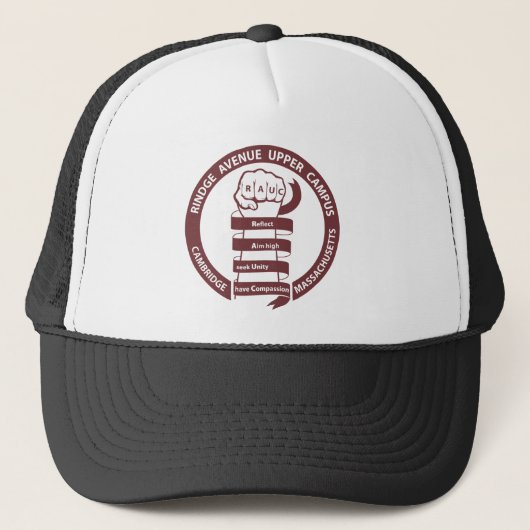 RAUC Trucker Style Hoed Maroon Logo Pet (Voorkant)