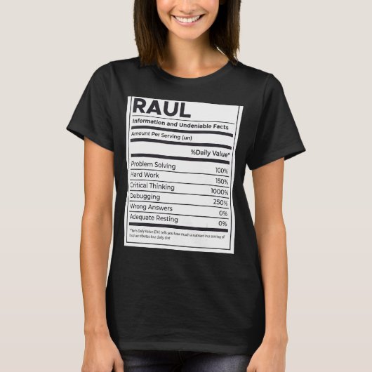 Raul Nutrition Information Probleem oplossen Hard T-shirt (Voorkant)