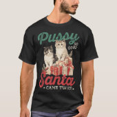 Raunchy Christmas Cat Graphic Funny Gag Prank Humo T-shirt (Voorkant)