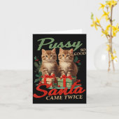 Raunchy Christmas Cat Naughty Funny Gag Prank Humo Kaart (Gele Bloem)