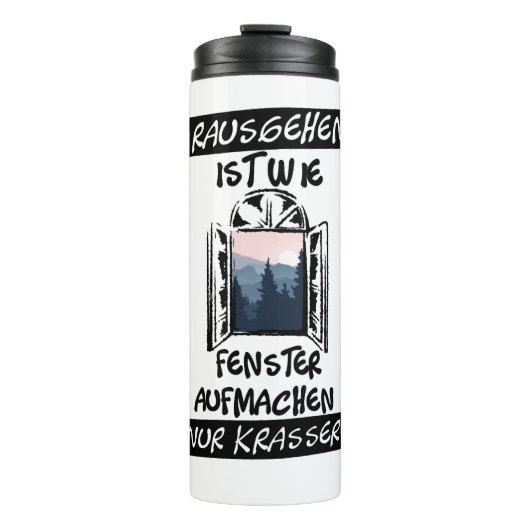 Rausgehen ist wie Fenster aufmachen Thermosbeker (Voorkant)