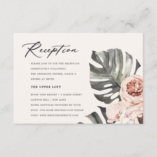 RAUST BOHO MOSTRERA WATERVERF FLORAAL RECEPT INFORMATIEKAARTJE (Voorkant)