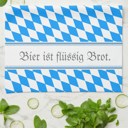 Raute Bayern/Beierse zuiver Theedoek (Gevouwen)