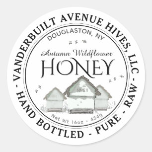 Rauw Autumn Wildflower Honey Hives Little Bees Cla Ronde Sticker