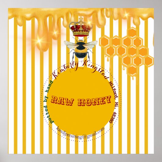 rauw honingetiket zo mooi poster (Voorkant)