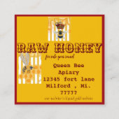 rauw honingetiket zo mooi vierkante visitekaartje (Achterkant)