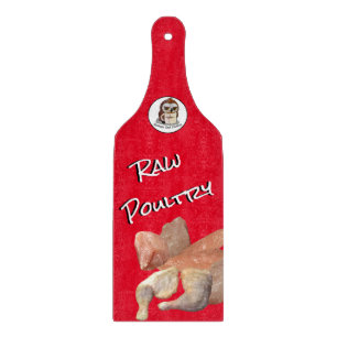 Rauw Pluimvee Glas Snijplank (met handvat)