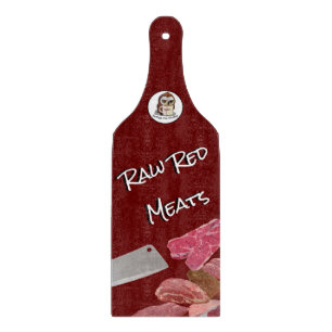 Rauw rood vlees glas snijplank (met handvat)