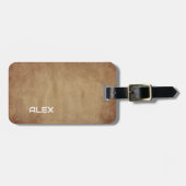 Rauw verweerd papier – Rustiek textuurpatroon Bagagelabel (Voorkant horizontaal)