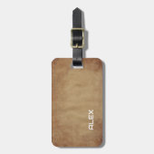 Rauw verweerd papier – Rustiek textuurpatroon Bagagelabel (Voorkant verticaal)