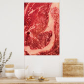 Rauw vlees Ribeye Steak Poster (Keuken)