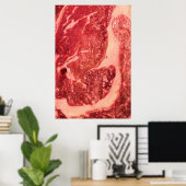 Rauw vlees Ribeye Steak Poster (Thuiskantoor)