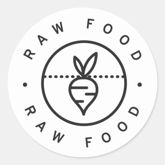 Rauw voedsel ronde sticker (Voorkant)