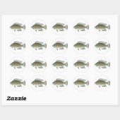 Rauw zeevoedsel Tilapia Vector Ronde Sticker (Vel)