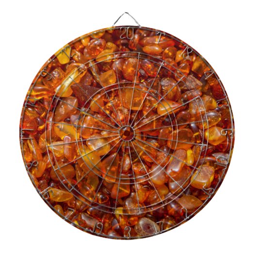Rauwe amberkiezels dartbord (Voorkant)